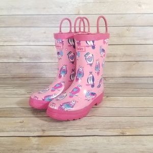 Hatley Rain Boots Girl Size 12 Pink With Owls